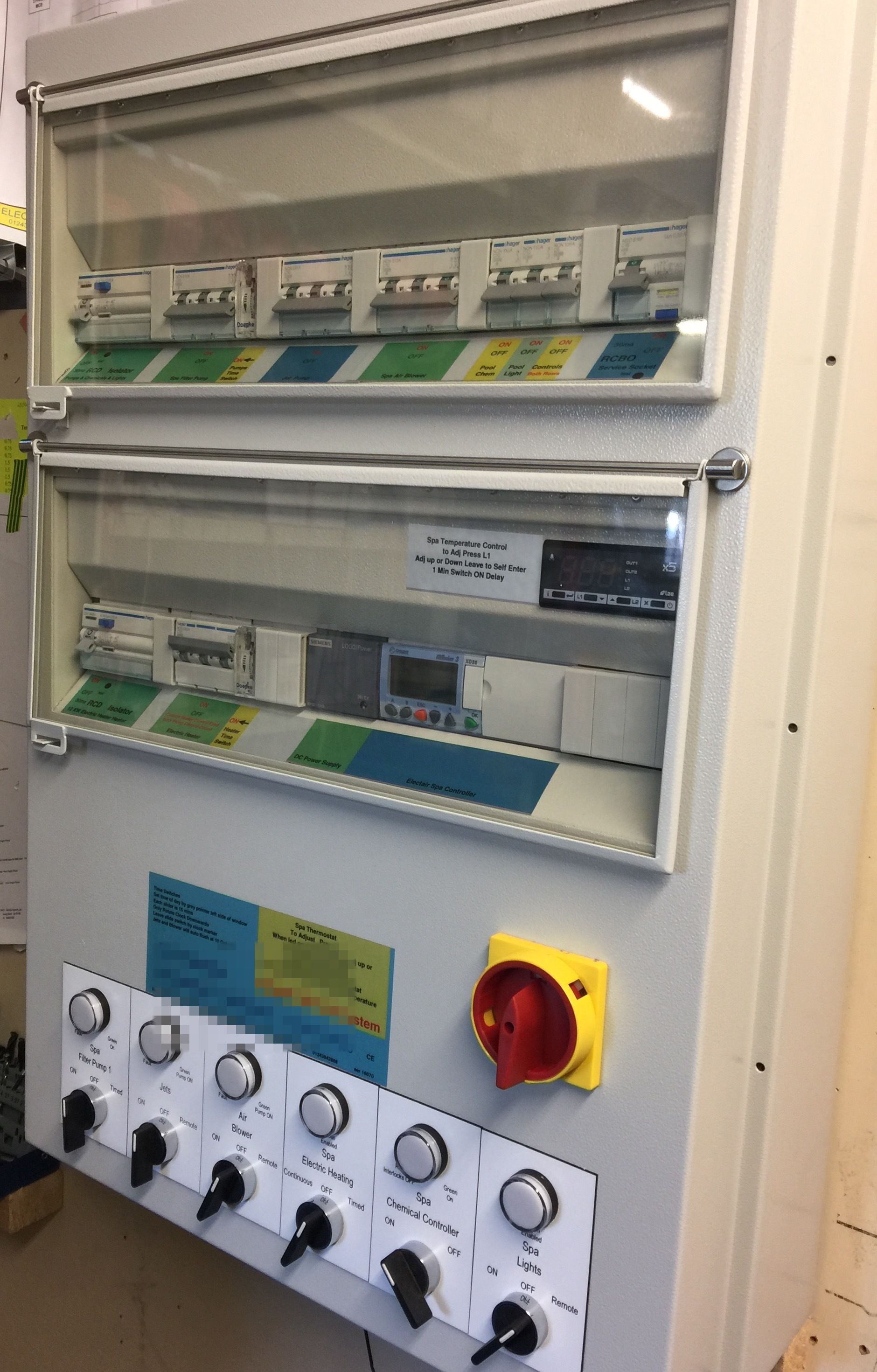 Swimming pool control panel size 4
