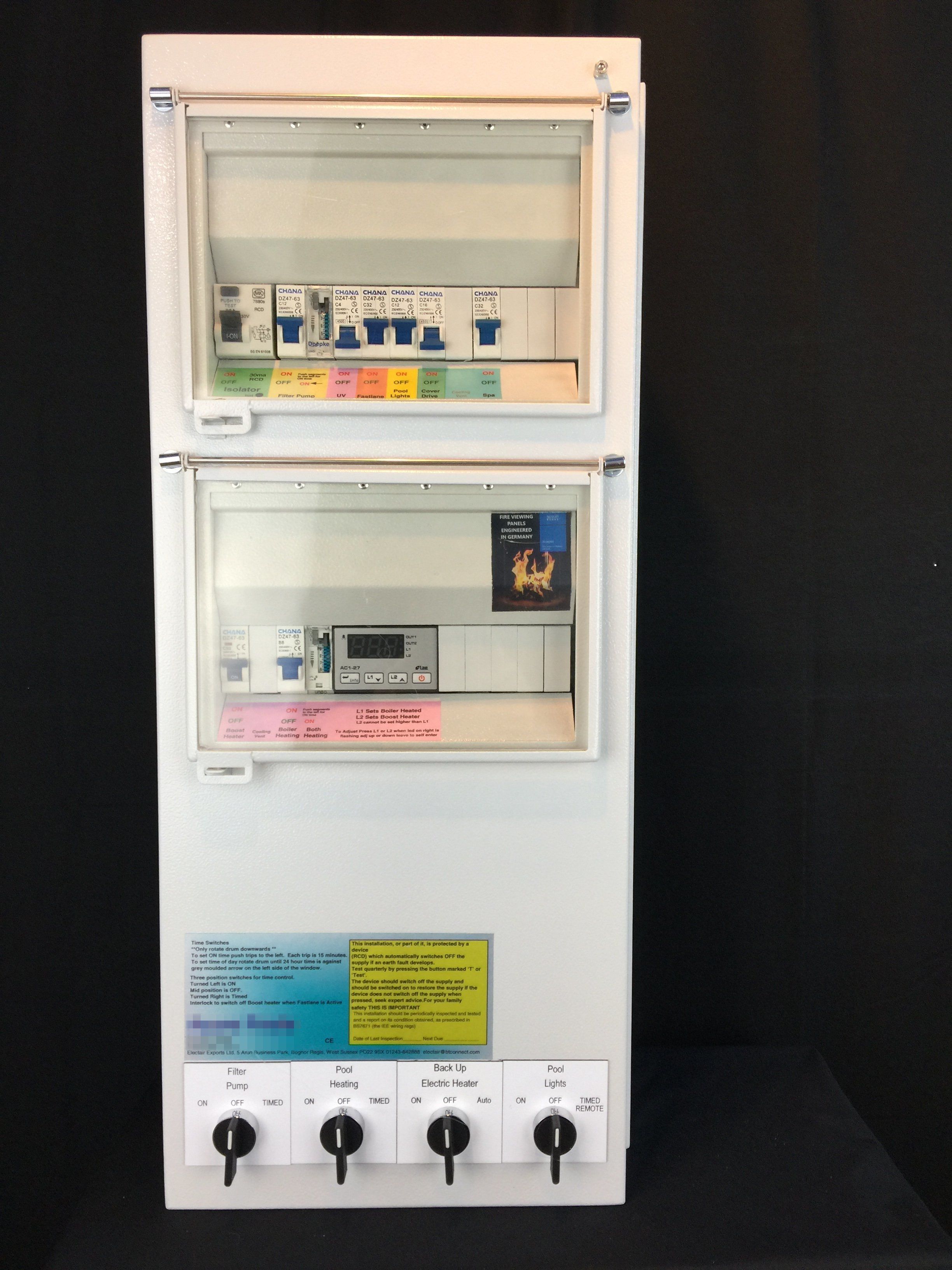 Swimming pool control panel size 2