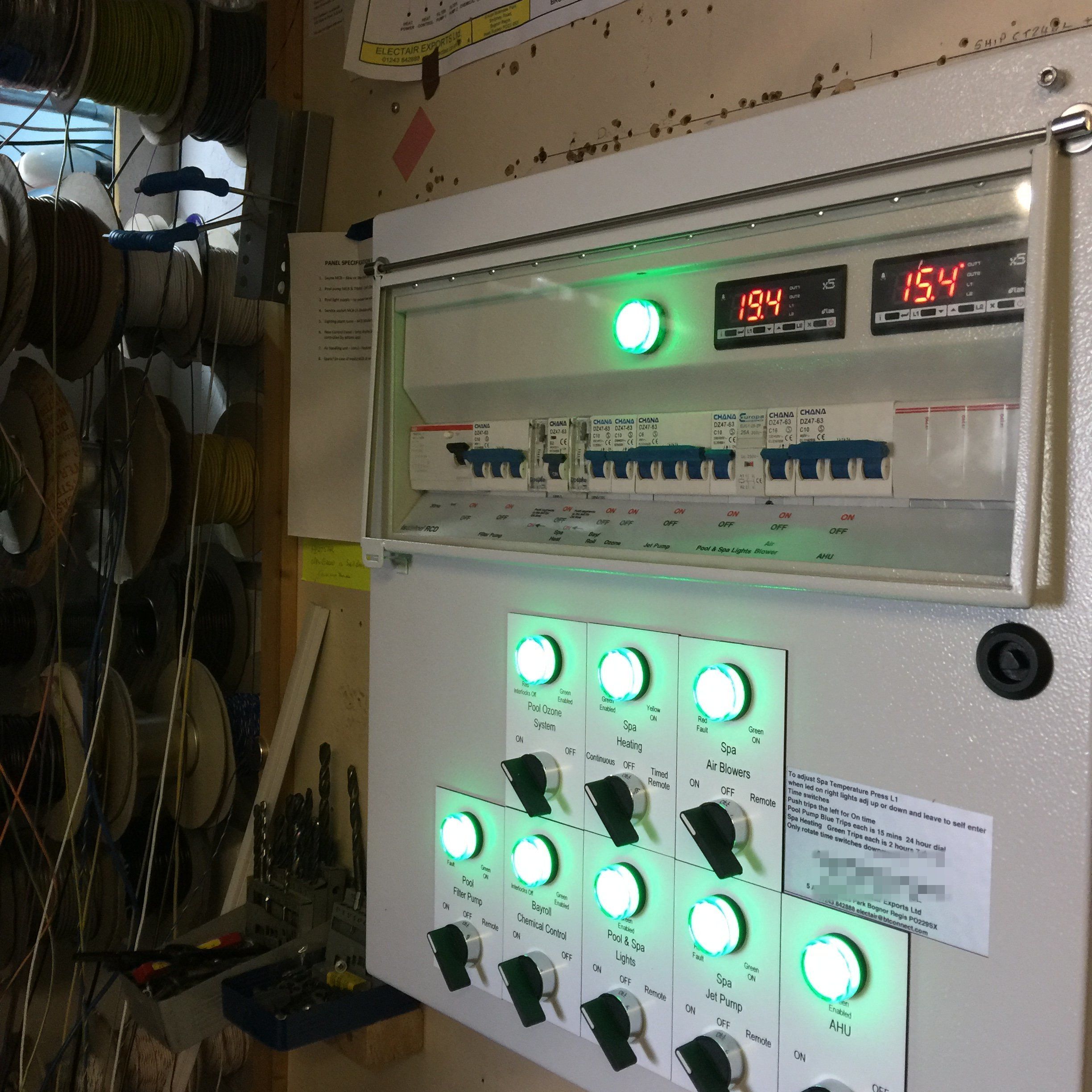 Swimming pool control panel size 3