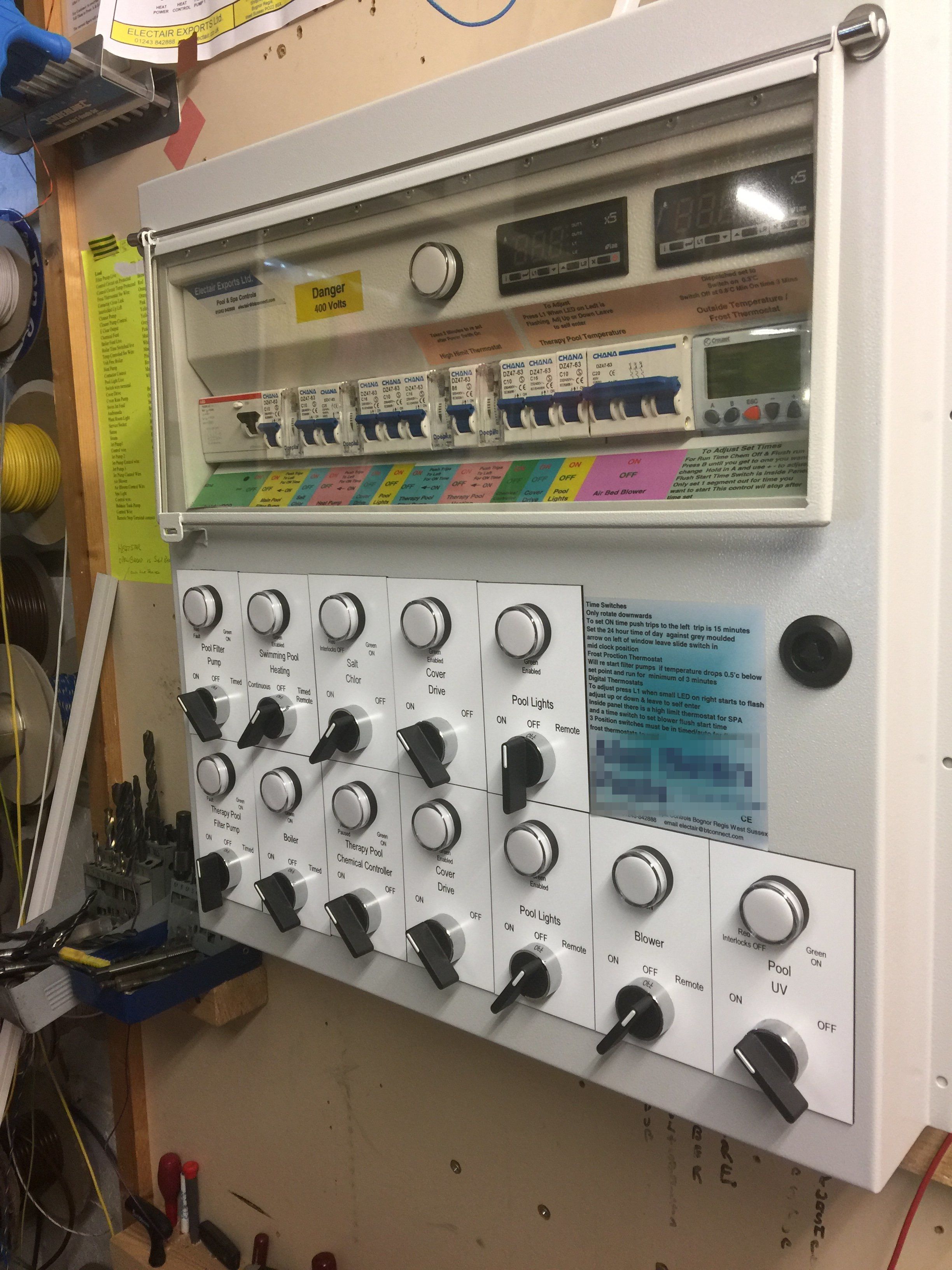 Swimming pool control panel size 3